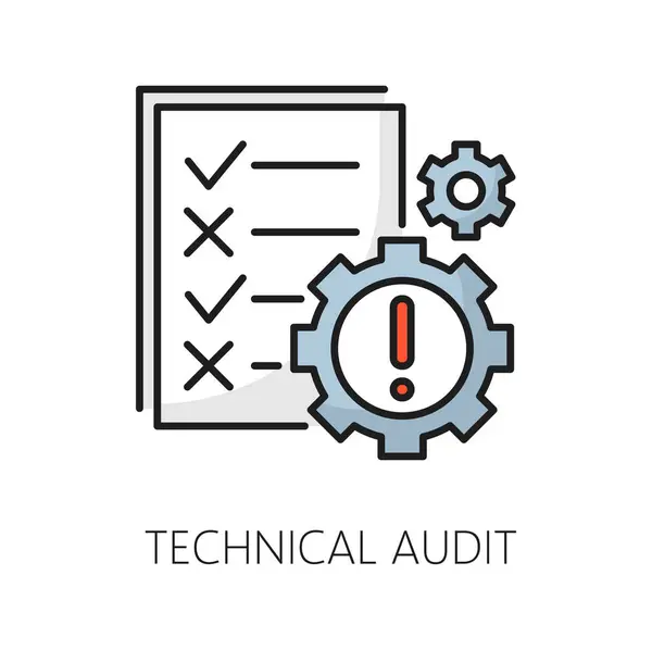Technical Audit Web Audit Icon Website Content Audit Web Performance — Stock Vector