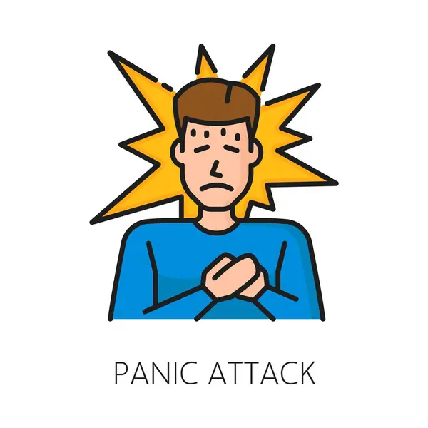 Panic Attack Psychological Disorder Problem Mental Health Icon Isolated Vector — Stock Vector