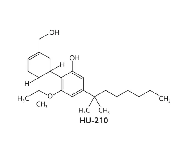 210 Drug Molecule Chemical Formula Structure Narcotic Substance Vector Model — Stock Vector