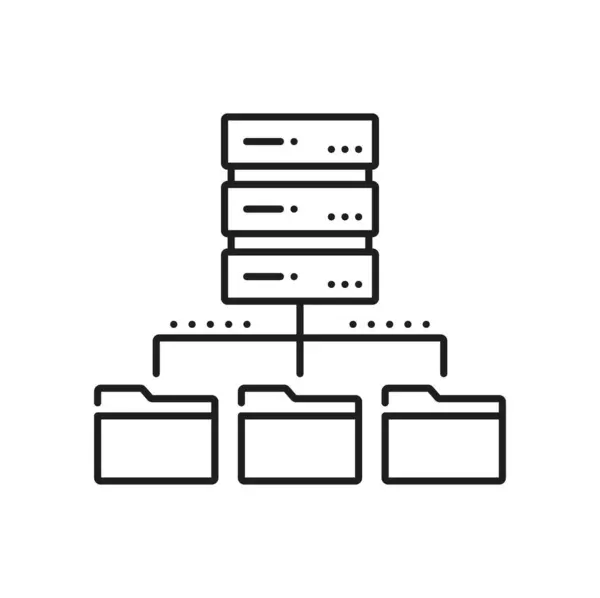 Network Server Service Database Cloud Storage Line Icon Data Backup — Stock Vector