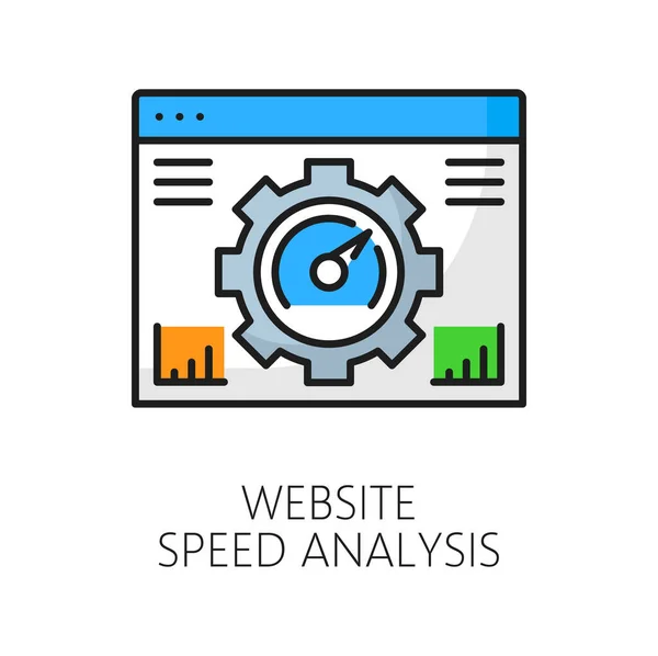 Análisis Velocidad Del Sitio Web Icono Auditoría Web Página Web — Vector de stock