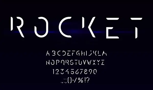 Futuristic Space Font Cyber Future Type Modern Tech Typeface Cosmic — Vector de stock
