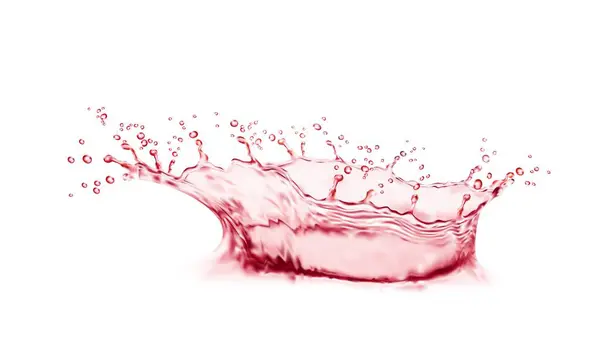 Realistická Růžová Vodní Koróna Postříkaná Kapkami Výbuch Vektorové Kapaliny Šumivá — Stockový vektor