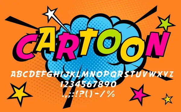 Tegneserie Retro Tegneserie Skrift Superhelt Dristig Type Urbane Graffiti Typeface – stockvektor