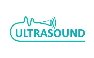 Ultrason ikonu, tıbbi sağlık inceleme teknolojisi. Klinikler, hastaneler ve doktorlar için vektör sembolü, teşhis ekipmanları, vurgu, hassasiyet ve ultrasonografi uzmanlığı