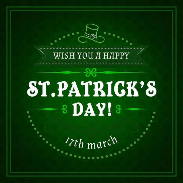 Saint Patricks Day Irisches Feiertagsgrüßbanner Mit Shamrock Muster Vektorposter Happy — Stockvektor