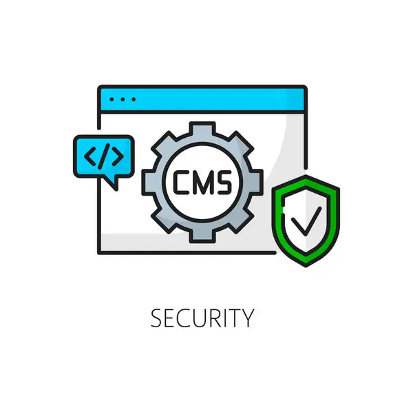 Security Cms Content Management System Icon Internet Website Content Security — Stock Vector