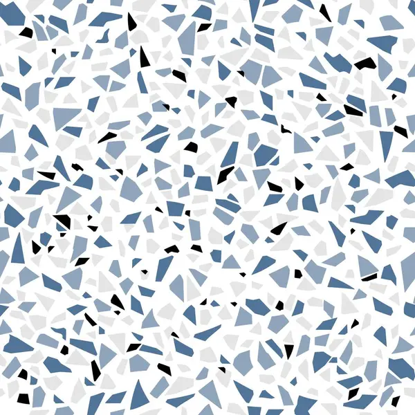 Gris Bleu Noir Motif Carreaux Mosaïque Terrazo Fond Pierre Terazo — Image vectorielle
