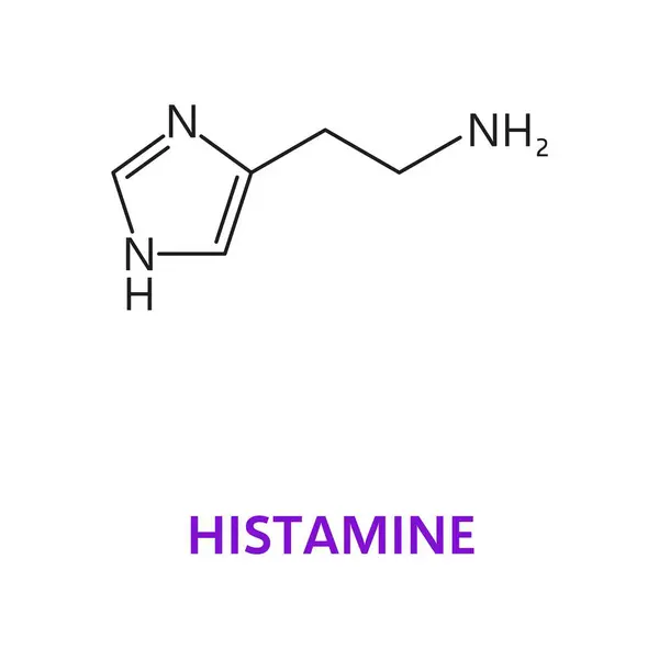 Neurotransmisor Fórmula Química Histamina Molécula Estructura Molecular Vectorial Histamina Neurotransmisor — Vector de stock