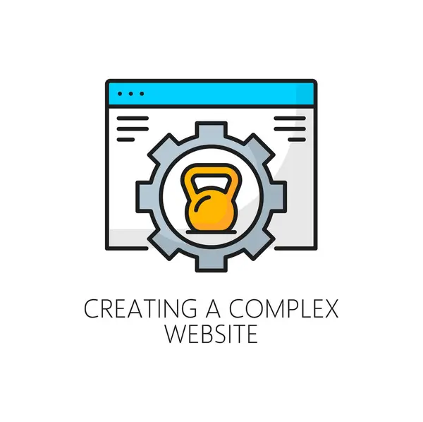 Creating Complex Website Cms Content Management System Icon Vector Outline — Stock Vector