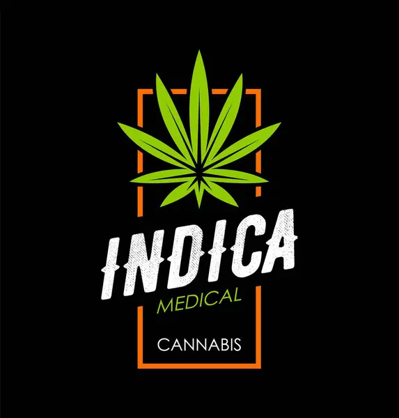Icono Del Cannabis Medicinal Símbolo Cbd Marihuana Hoja Hierba Estampado — Archivo Imágenes Vectoriales