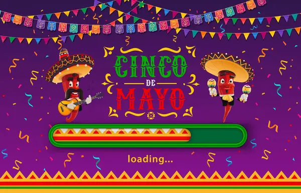 Messico Cinco Mayo Vacanza Caricamento Pagina Celebrazione Sfondo Tradizionale Festival — Vettoriale Stock