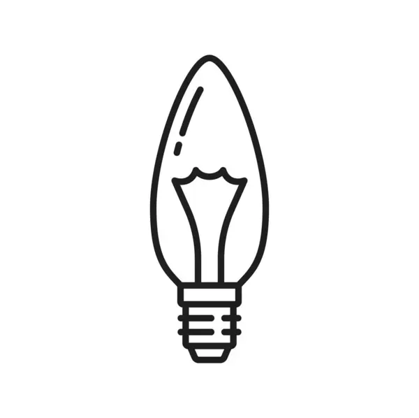 Incandescent Candle Light Bulb Led Lamp Line Icon Classic Lightbulb — Stock Vector