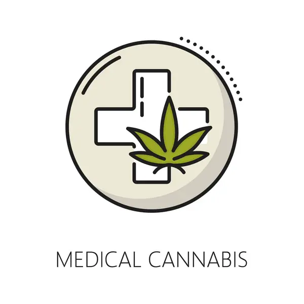 Icono Línea Color Cannabis Medicinal Cbd Marihuana Extracto Hierba Símbolo — Archivo Imágenes Vectoriales