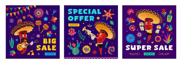 Cinco Mayo Holiday Sale Banners Special Offer Super Big Sale Stock Illustration