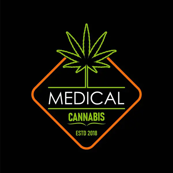 Ícone Folha Cannabis Medicinal Cbd Marijuana Símbolo Erva Produto Médico — Vetor de Stock