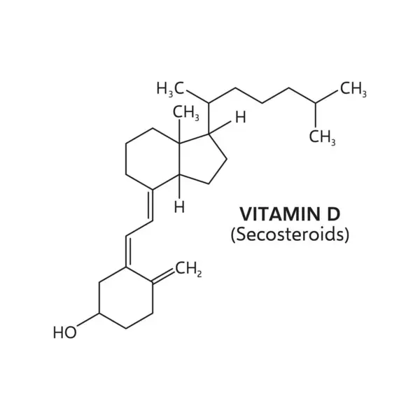 Vitamin Formula Vektor Vonal Kémiai Szerkezete Szekoszteroidok Által Termelt Bőr — Stock Vector