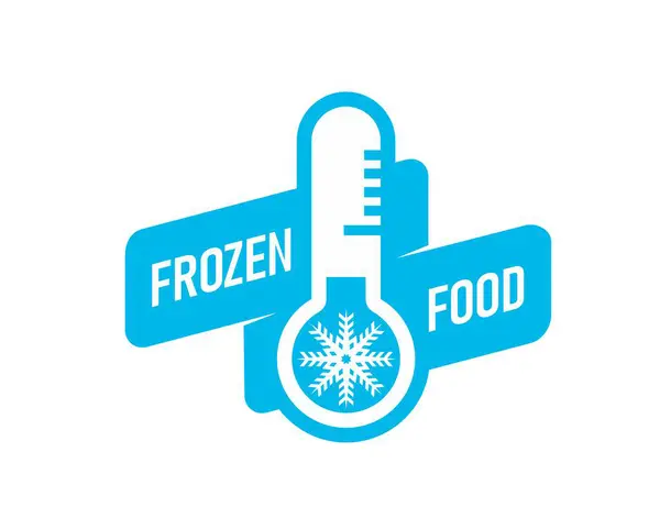 Frozen Food Icon Ice Crystal Label Badge Isolated Vector Sticker — Stock Vector