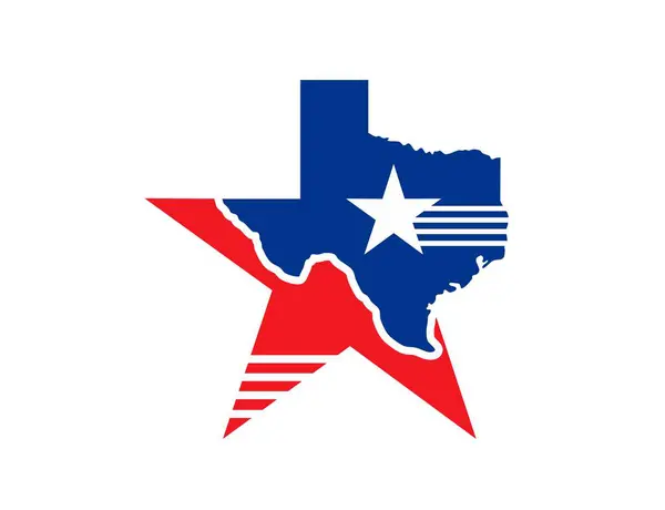 Das Symbol Des Texanischen Bundesstaates Das Landkartensymbol Zeigt Die Form — Stockvektor