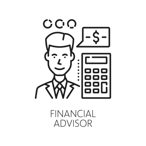 Financial Advisor Icon Finance Management Budgeting Expenses Analysis Line Vector Vecteurs De Stock Libres De Droits