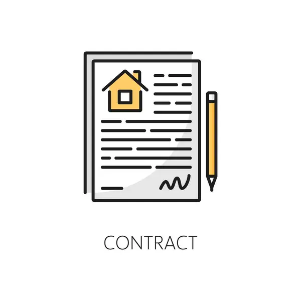 House Rent Apartment Mortgage Real Estate Insurance Thin Line Icon Royalty Free Stock Illustrations