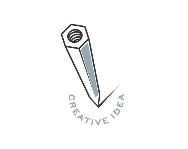 Kreative Idee Bleistift Ikone Des Architekten Und Industriedesign Architektur Gebäude — Stockvektor