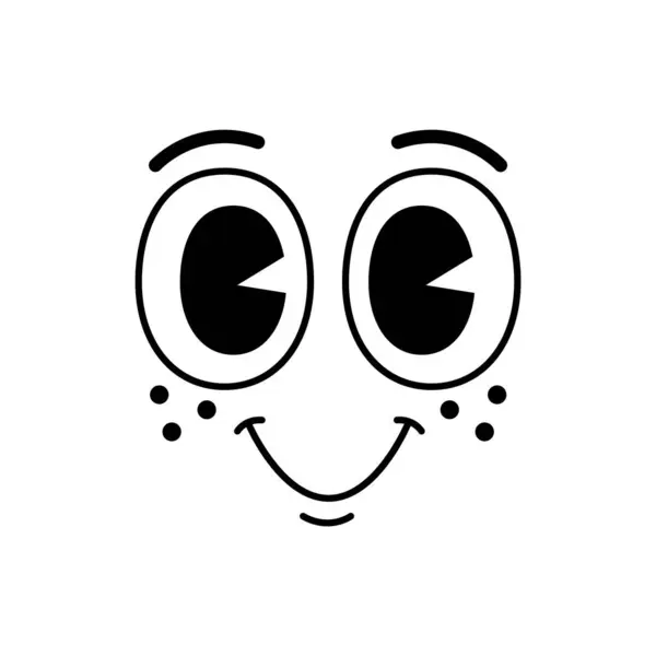 Groovie Emoji Arc Rajzfilm Vicces Képregény Mosoly Aranyos Érzelmek Vektor — Stock Vector
