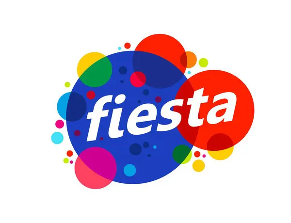 Zábavná Karneval Událost Fiesta Vánoční Party Symbol Barevnými Kruhy Tečkami — Stockový vektor