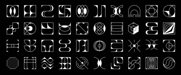 Figures Géométriques Brutalisme Futuriste Formes Abstraites Y2K Éléments Isolés Ensemble Illustration De Stock
