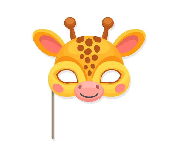 Carnaval Giraffe Masker Voor Kinderen Verjaardagsfeest Kostuum Vector Cartoon Dier Rechtenvrije Stockvectors