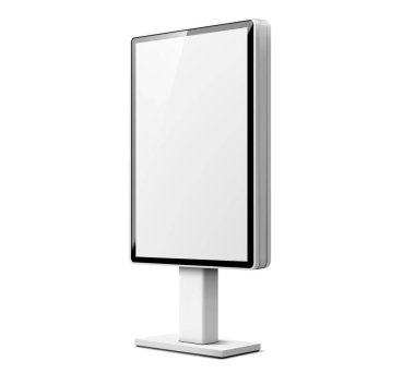 3D reklam panosu, izole edilmiş 3d vektör geniş açık hava reklam yapısı. Reklam, bilgi veya videoyu pazarlama amacıyla halkın ilgisini çekmek için sokak afişi sergiliyor