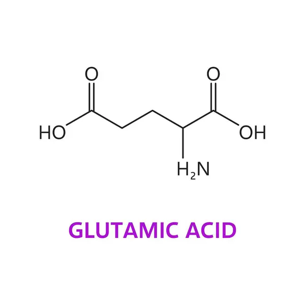 Molécule Chimique Acide Aminé Glutamique Structure Essentielle Chaîne Composition Chimique Illustration De Stock