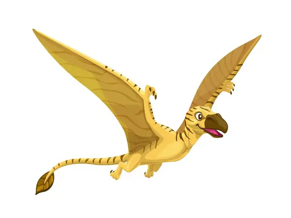 Cartoon Dimorphodon Dinosaur Character Isolated Vector Small Pterosaur Early Jurassic — Stock Vector
