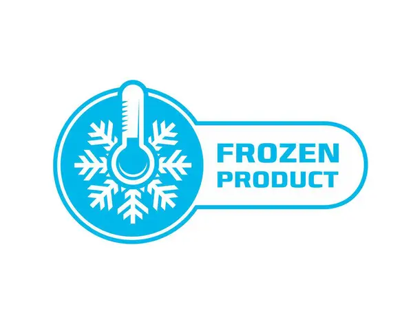 Frozen Food Product Icon Ice Crystal Label Badge Isolated Vector — Stock Vector