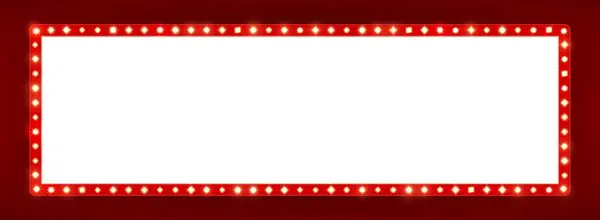 Бродвейский Рекламный Щит Доска Казино Рамка Лампочки Векторный Фон Цирк Стоковая Иллюстрация
