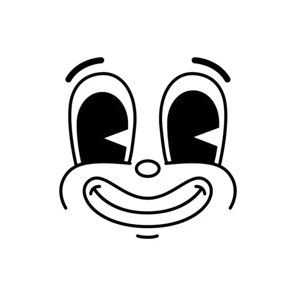 Karakter Wajah Komik Cartoon Groovie Dengan Mata Besar Emoji Vektor Grafik Vektor