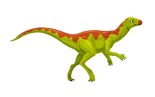 Personaje Dinosaurio Hypsilophodon Dibujos Animados Vector Aislado Pequeño Dino Herbívoro Gráficos Vectoriales