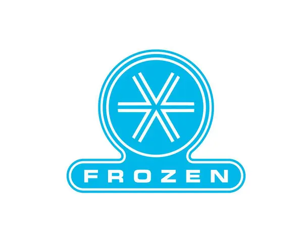 Icono Producto Alimenticio Congelado Etiqueta Cristal Hielo Con Copo Nieve Vector De Stock