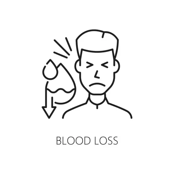 Blood Loss Anemia Symptom Physical Disease Line Icon Vector Hematology Illustrazioni Stock Royalty Free