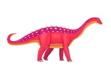Aegyptosaurus tarih öncesi dinozor. İzole edilmiş çizgi film vektörü orta büyüklükteki Sauropod dino erken dönemlerde Mısır 'da yaşadı. Sırtında uzun boynu, kuyruğu ve dikenleri olan kırmızı ve turuncu sürüngen.