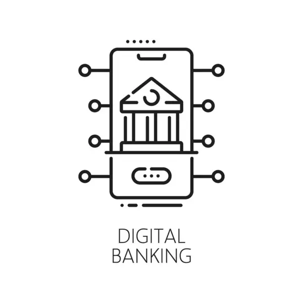Fintech Digital Bank Teknologi Penge Web Transaktion Cryptocurrency Penge Skitse Stock-illustration