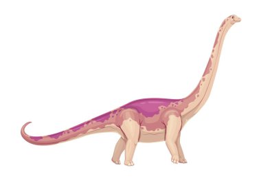 Mamenchisaurus tarih öncesi dinozorlar uzun boynu ve belirgin vücut işaretleriyle sergileniyorlar. Paleontoloji eğitim materyalleri, kitaplar ve oyunlar için izole edilmiş karikatür vektörü dino sürüngen karakteri