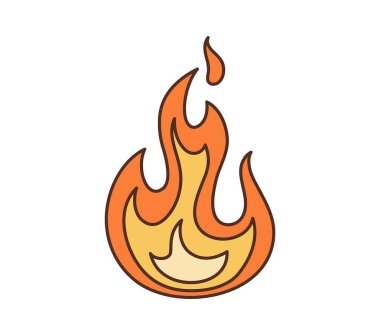 Çizgi film eski moda ateş alevleri sembolü. Ayinlerde, sanatta, enerjiyi, sıcaklığı ve yaşam döngüsünü temsil eden dönüşümü, tutkuyu ve yıkımı sembolize eder.