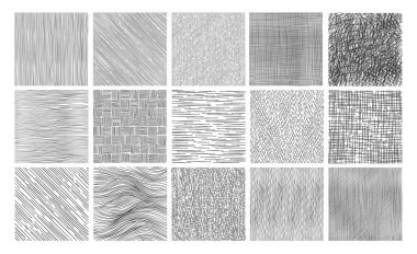 Çizgi çapraz desenler, elle çizilmiş kalem çizimi dokusu, vektör soyut arkaplan. Kalem kapağının çapraz desenleri ve grunge kuluçka dalgası ya da geometrik ızgara ile karalama vuruşları