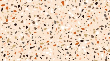 Terrazzo mozaik seramik desen, terazo mermer mermer yapı vektörü arkaplan granit veya kuvars kaya parçaları. İtalyan terrazzo mozaik zemin ve soyut taş desenli duvar döşemesi.