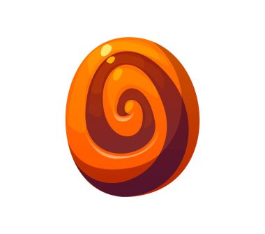 Karikatür cadılar bayramı tatlıları ve tatlıları. İzole vektör renkli yuvarlak, turuncu şeker kıvrımlı ve parlak bir kaplama. Cadılar Bayramı kutlamaları için 