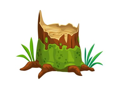 Yeşil yosun ve çevresindeki bitkilerle ağaç gövdesi, doğal ve vahşi oyun varlığı fantezi veya dinozor temalı ortamlar, macera ve doğa keşifleri için tarih öncesi bir orman atmosferini yakalar.