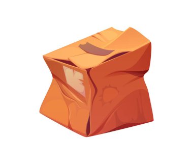 Hasarlı ve buruşmuş karton kutu. Ayrı karikatür vektör ezme paketi, yırtık kargo paketi, bükülmüş karton konteynır, teslimat ve lojistik sorunları temsil ediyor, yanlış idare ve nakliye sorunları