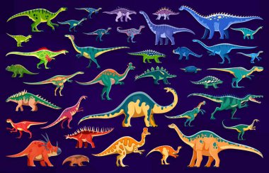 Tarih öncesi dinozorların renk şeması bilgileri. Renkli dinozor türleri, karasal etoburlar, hepçiller, canlı renklere sahip otobur yaratıklar. Jurasik dönemden kalma antik sürüngenler