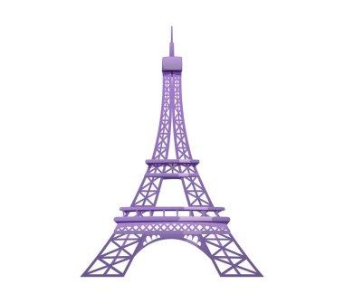 Eiffel Kulesi çizgi filminde ikonik kafes yapısı ve zarafeti, aşk, Paris, sevgililer günü, romantizm ya da mimari güzelliğin sembolü olarak sergilenmektedir. İzole edilmiş vektör ünlü Fransa mimari binası